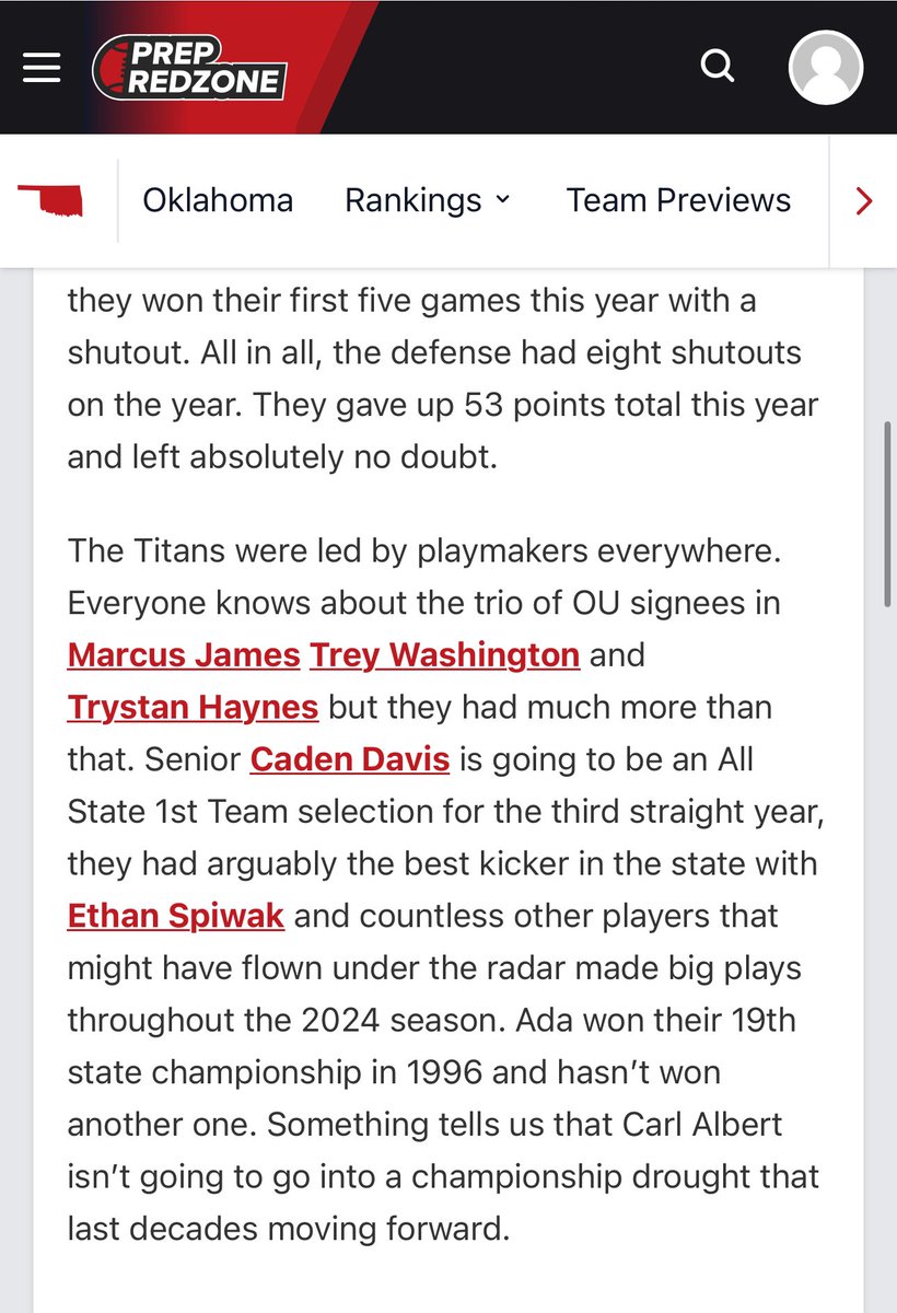 Adspiwak (@adspi1) on Twitter photo This Team is special!
Talented Players with Elite Coaching….Added another Gold ball to the Championship Legacy of Carl Albert Football!🏈 👊🏼
<a href="/CAHS_FOOTBALL19/">CARL ALBERT FOOTBALL</a>
<a href="/EthanSpiwak/">Ethan Spiwak 4.5⭐️</a> #LEGendary
<a href="/CadenDavis24/">Caden Davis</a>
<a href="/Coach_Mike_D/">Mike Dunn, M.Ed, CAA</a>
<a href="/Haynes5Trystan/">Trystan Haynes</a>
<a href="/trynaewash7/">Trynae Washington</a>
<a href="/official_MJ_25/">Marcus James</a> This Team is special!
Talented Players with Elite Coaching….Added another Gold ball to the Championship Legacy of Carl Albert Football!🏈 👊🏼
<a href="/CAHS_FOOTBALL19/">CARL ALBERT FOOTBALL</a>
<a href="/EthanSpiwak/">Ethan Spiwak 4.5⭐️</a> #LEGendary
<a href="/CadenDavis24/">Caden Davis</a>
<a href="/Coach_Mike_D/">Mike Dunn, M.Ed, CAA</a>
<a href="/Haynes5Trystan/">Trystan Haynes</a>
<a href="/trynaewash7/">Trynae Washington</a>
<a href="/official_MJ_25/">Marcus James</a>
