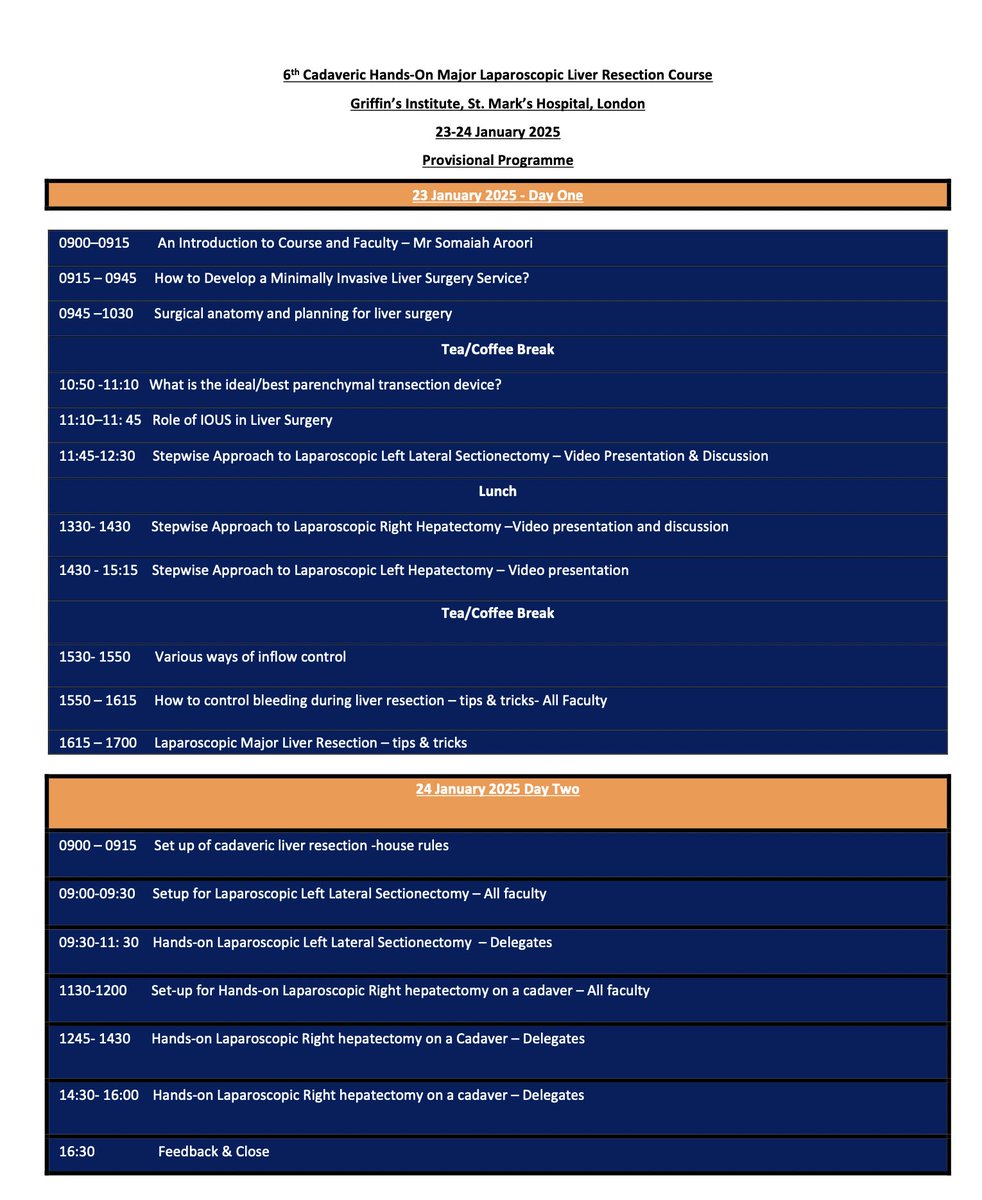 Prof. Somaiah Aroori (@somaiaharoori) on Twitter photo Limited spots remaining for the hands-on Cadaveric Laparoscopic Major Liver Resection workshop, led by experts in the field! Don't miss out—register ASAP to secure your place.<a href="/AHPBA/">AHPBA</a> <a href="/IHPBA/">IHPBA</a> <a href="/EAHPBA/">E-AHPBA</a> <a href="/T4UGIS/">TUGSS</a> <a href="/Augis/">Augis</a> <a href="/ASI_India/">ASI India</a> <a href="/asgbi/">ASGBI</a> <a href="/RCSnews/">The Royal College of Surgeons of England</a> <a href="/TheGriffinInst/">The Griffin Institute</a> <a href="/roux_group/">The Roux Group</a> Limited spots remaining for the hands-on Cadaveric Laparoscopic Major Liver Resection workshop, led by experts in the field! Don't miss out—register ASAP to secure your place.<a href="/AHPBA/">AHPBA</a> <a href="/IHPBA/">IHPBA</a> <a href="/EAHPBA/">E-AHPBA</a> <a href="/T4UGIS/">TUGSS</a> <a href="/Augis/">Augis</a> <a href="/ASI_India/">ASI India</a> <a href="/asgbi/">ASGBI</a> <a href="/RCSnews/">The Royal College of Surgeons of England</a> <a href="/TheGriffinInst/">The Griffin Institute</a> <a href="/roux_group/">The Roux Group</a>