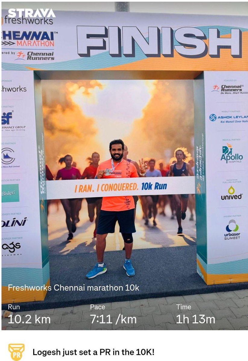 reddevil2607's tweet image. Completed my first Chennai Marathon. Very well organised by @Chennairunners  &amp;amp; @FreshworksInc #ChennaiMarathon #FCM2025