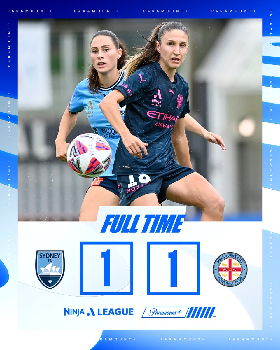 ParamountPlusAU's tweet image. FT | A point a piece for the teams at either end of the 🪜

Leticia McKenna's goal for the table-toppers cancelled out @SydneyFC's first half rocket at Leichhardt!

That was #SYDvMCY, stick around for #MVCvWSW kicking-off in an hour on Paramount+