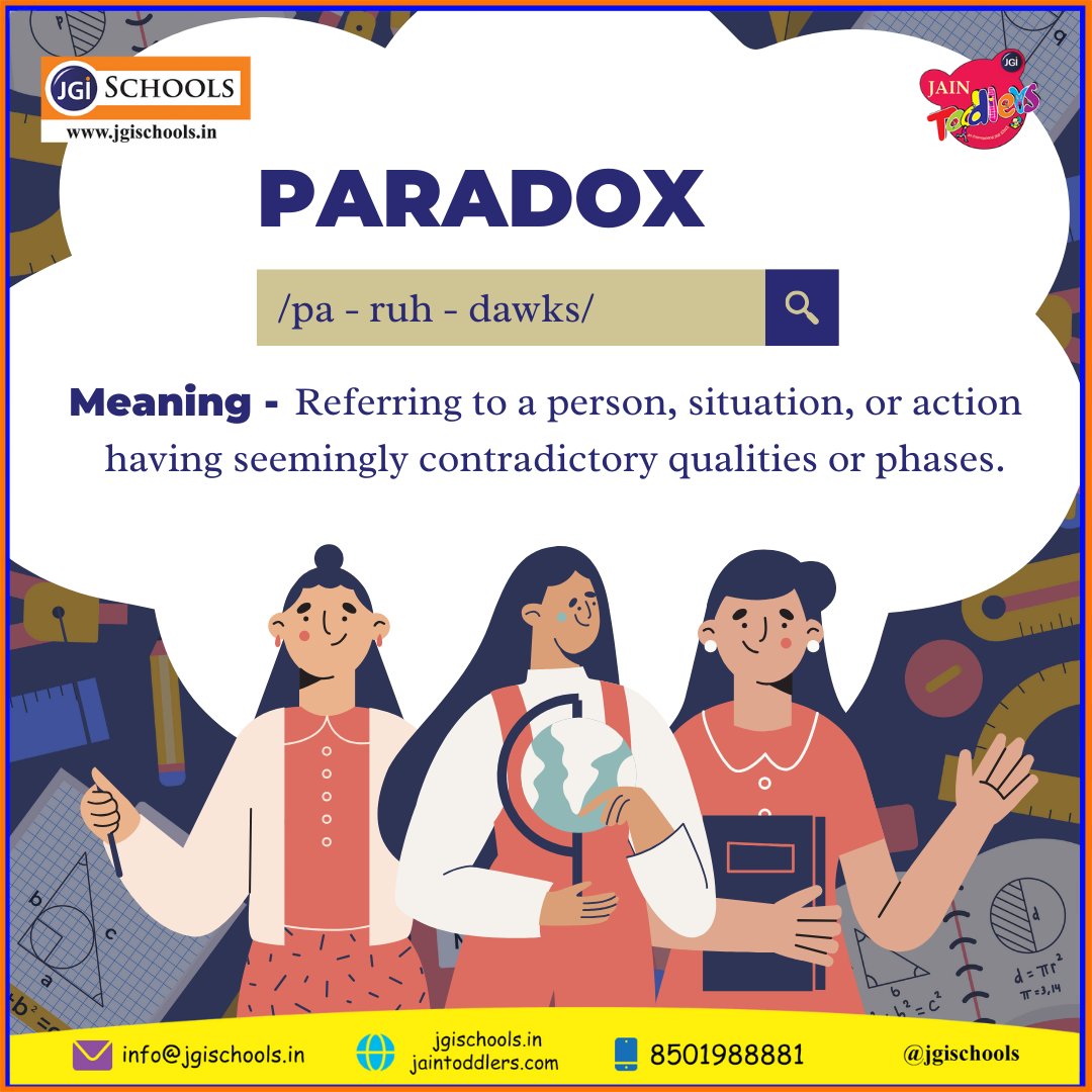 SchoolsJgi's tweet photo. JGI Schools present the - "Word Of The Month"

Let's learn something new together &amp; build our vocabulary stronger! 🙌

Follow @JGISchools for more!

#jgi #jaingroup #jgischools #hyderabad #education #school #student #classroom #learning #toddler #jaintoddlers #teaching #children https://t.co/e8Pmv2vzDr