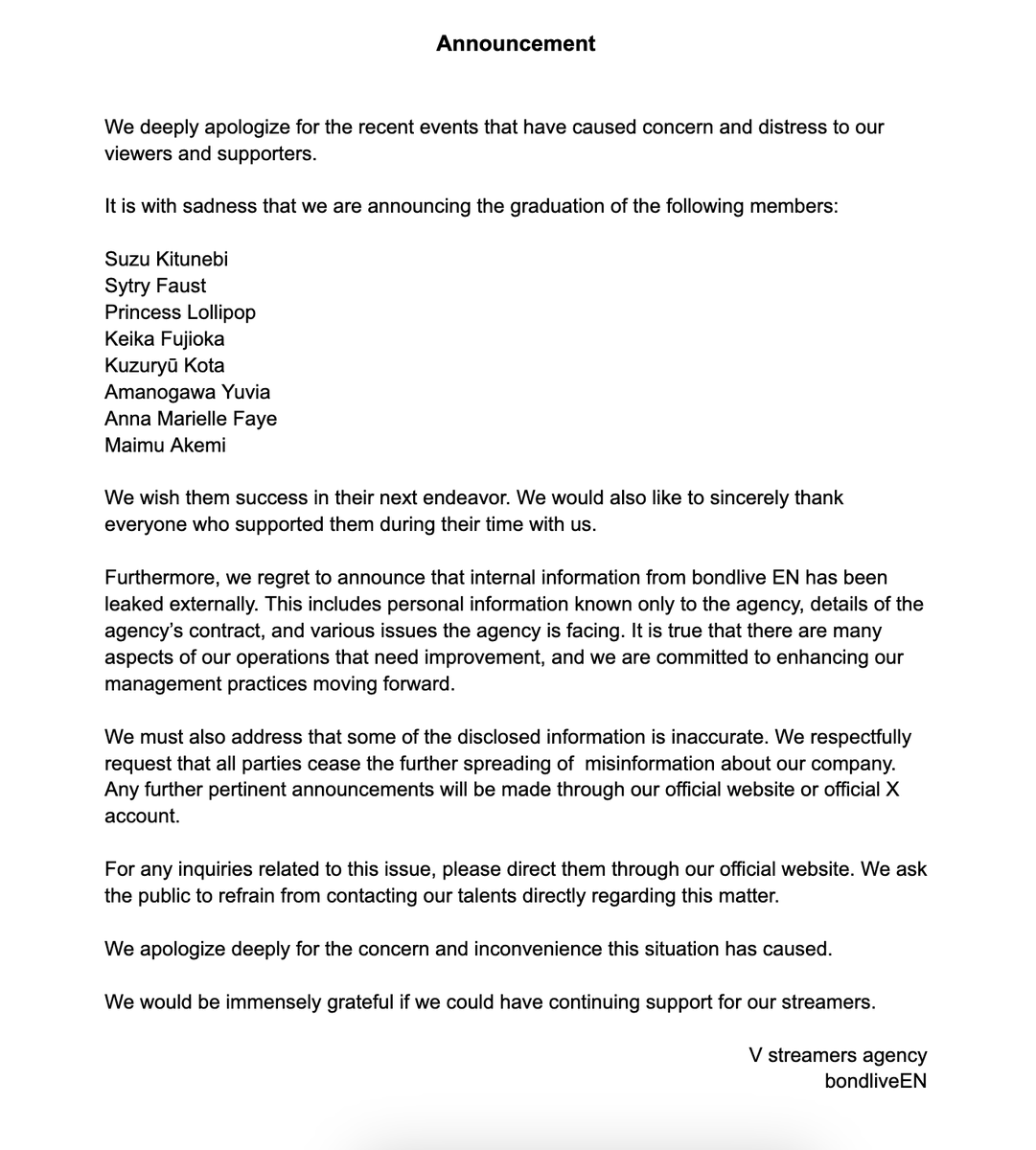 bondliver_en's tweet image. Announcement