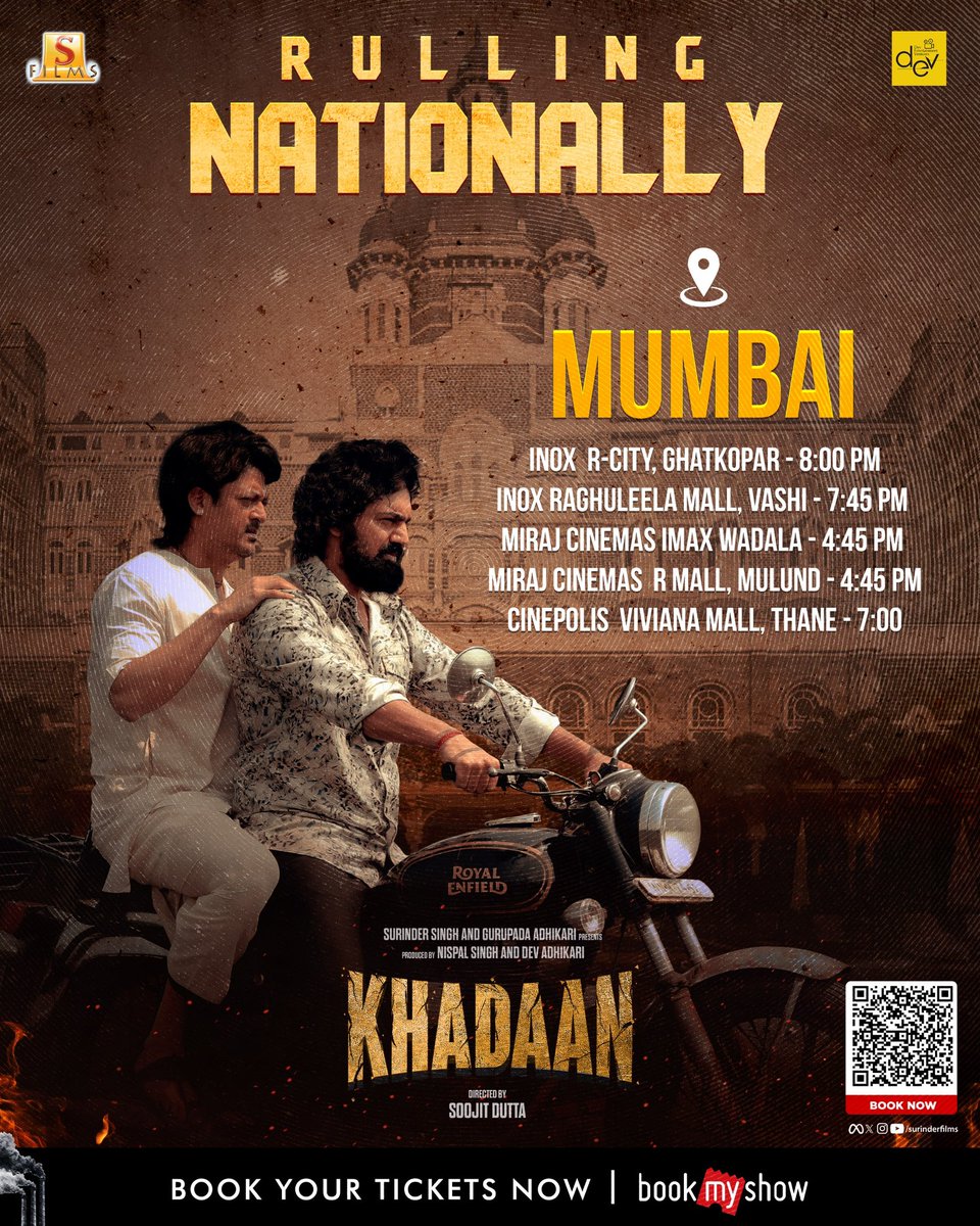 idevadhikari's tweet image. KHADAAN এখন পৌঁছে গেছে দেশের সব প্রান্তের প্রেক্ষাগৃহে!

Book your tickets now:
bit.ly/KhadaanTickets

Witness the magic unfold on the big screen as KHADAAN captures theatres across India. 

#NationalRelease #Khadaan #Dev46 #RoaringInTheatres #BookYourTickets