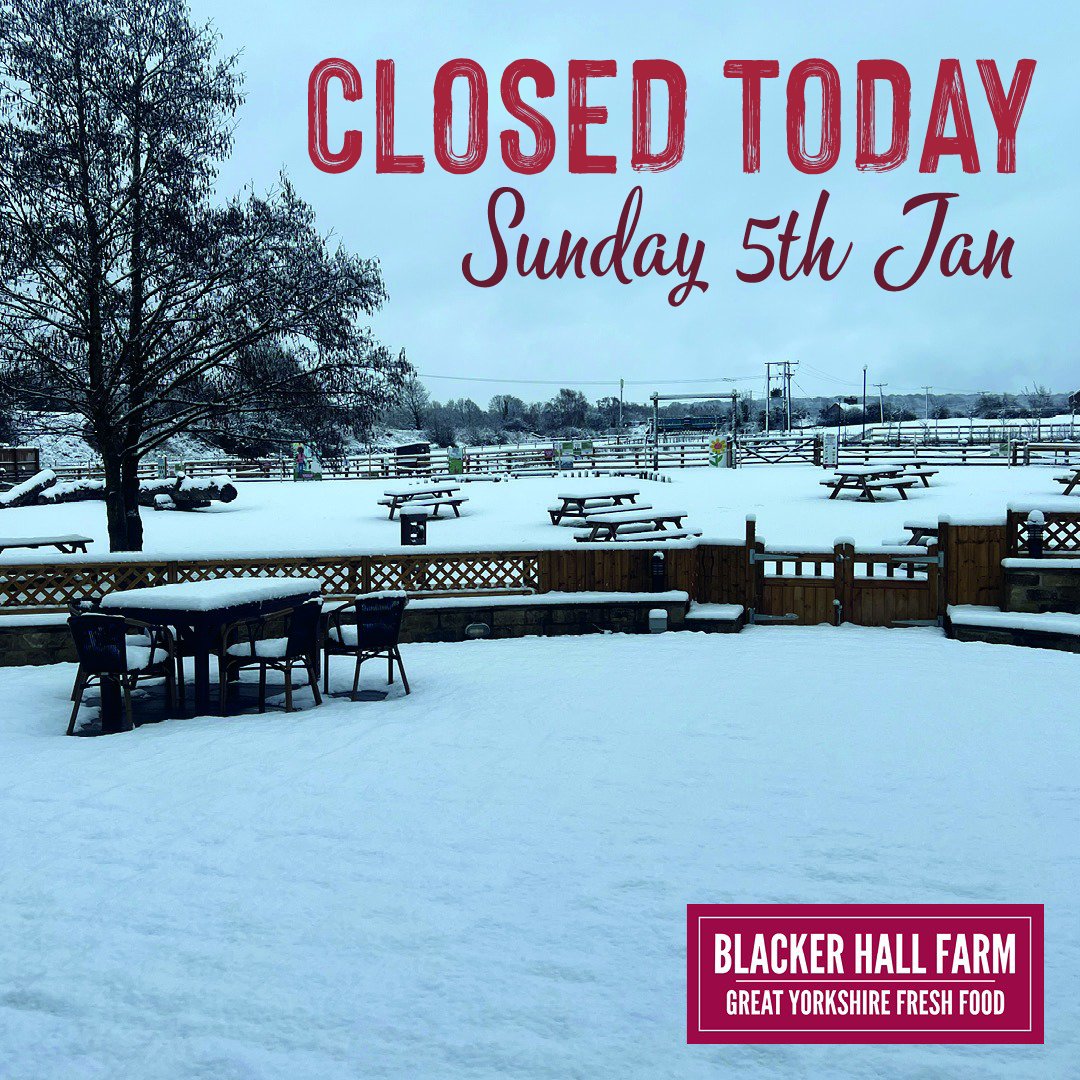 ❄️ CLOSED DUE TO SNOW ❄️ We’ve taken the decision to close Blacker Hall Farm today (Sunday January 5) to ensure the safety of our staff and our animals. 
We look forward to welcoming you back soon and will post any updates regarding tomorrow on here. 
Thank you