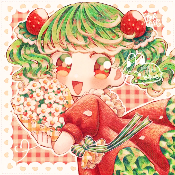 #いちごの日 花束といちごちゃん
