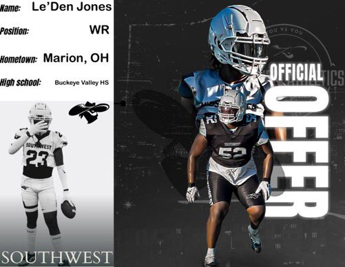 Le’Den Jones (@ledenjones1) on Twitter photo I am blessed to receive an offer from <a href="/SWRaidersFB/">Southwest Raiders Football</a> thank you <a href="/CoachKProvi/">Kyle Providence</a> for the opportunity! I am blessed to receive an offer from <a href="/SWRaidersFB/">Southwest Raiders Football</a> thank you <a href="/CoachKProvi/">Kyle Providence</a> for the opportunity!