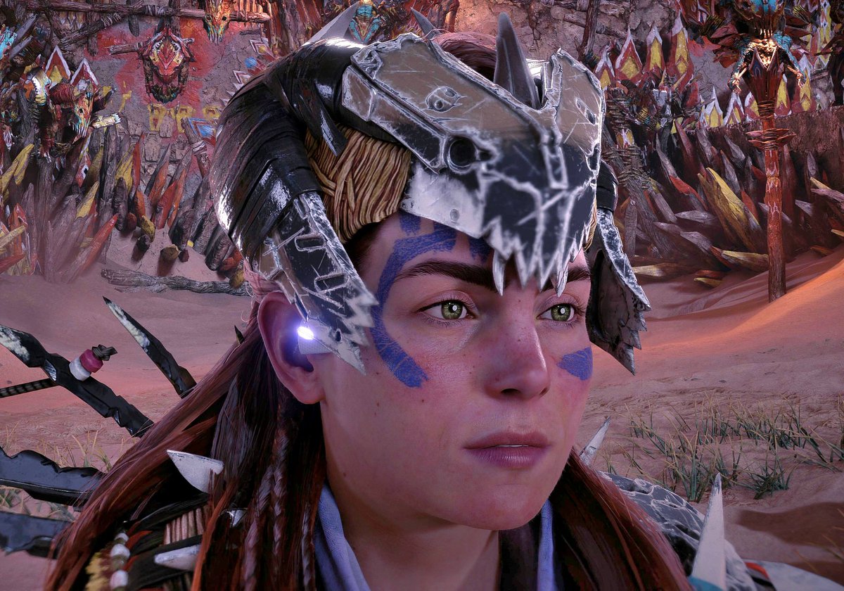 InGeniuses's tweet image. WTF happened to Aloy in Horizon Forbidden West? She looks completely different after I downloaded the DLC Burning Shores? I swear she did not look like this prior to the download. 😲
#HorizonForbiddenWest #Aloy #PS5 #Playstation #videogames #burningshores #🎮