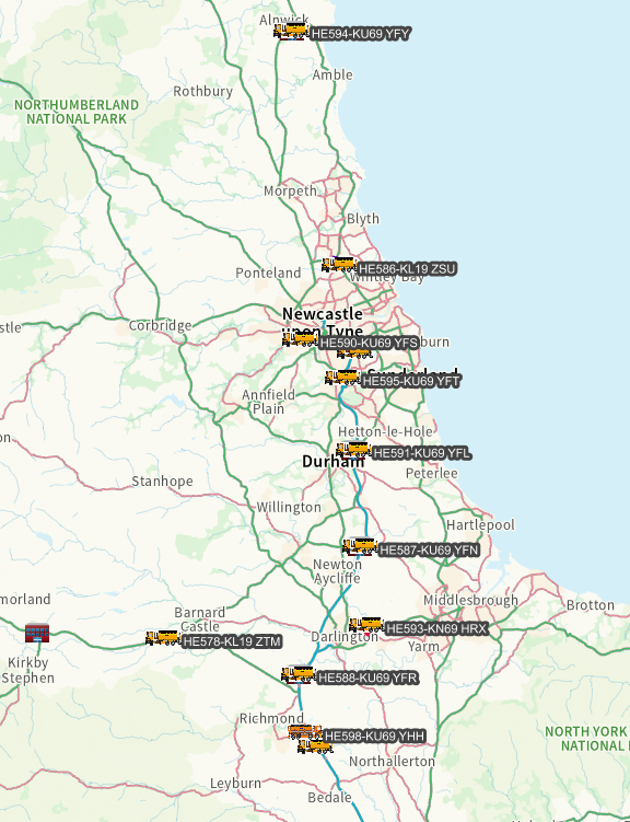 The #A66 in County Durham/Cumbria remains closed in both directions between the #A1M (J53) and the #M6 (J40) due to snow in the area.

Our fleet of gritters are out in force throughout the region (see pic).

For more info please follow the link: nationalhighways.co.uk/travel-updates…