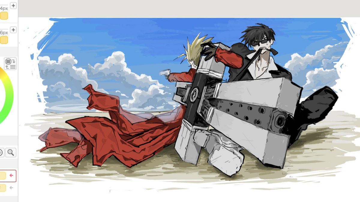 hitotose000's tweet photo. #TRIGUN 絵チャ https://t.co/o54QXl7Xzx