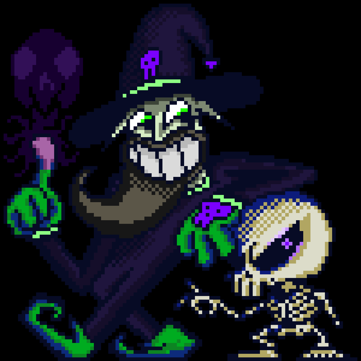 GodGoofballz's tweet photo. Nercomancer #wizard #pixelartwork #skeleton https://t.co/yIMHvp2gX4