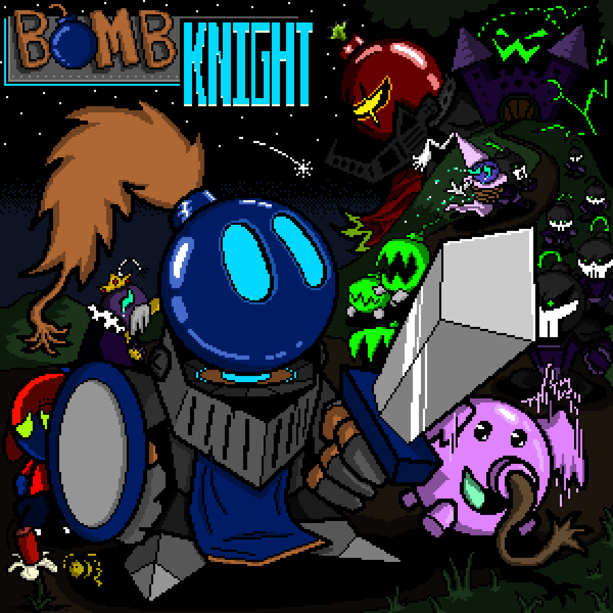 GodGoofballz's tweet photo. "Save the princess and become a hero in this brand new action packed adventure..BOMB KNIGHT. Rated E for everyone." #pixel #knight #videogames  #art https://t.co/VB3NTfbMSu