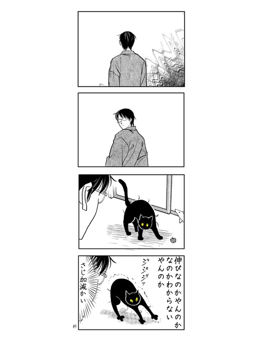 描いといてなんだけど、うちの猫は「やんのか」しかけて「のび」に移行したりするので、やっぱり見分けがつかない 