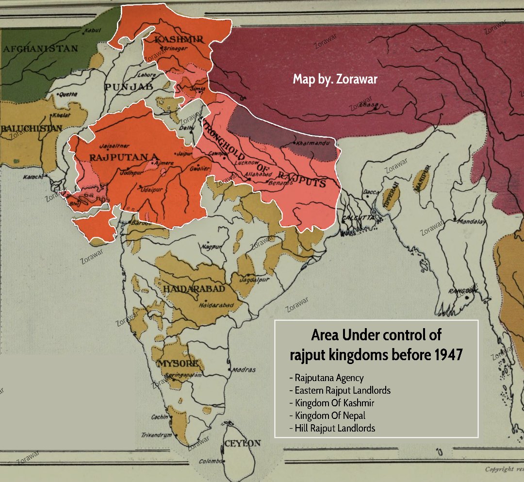 Gugal Map Rajput Computer outline of Rajput controlled regions in India prior to 1947 *The map is ...