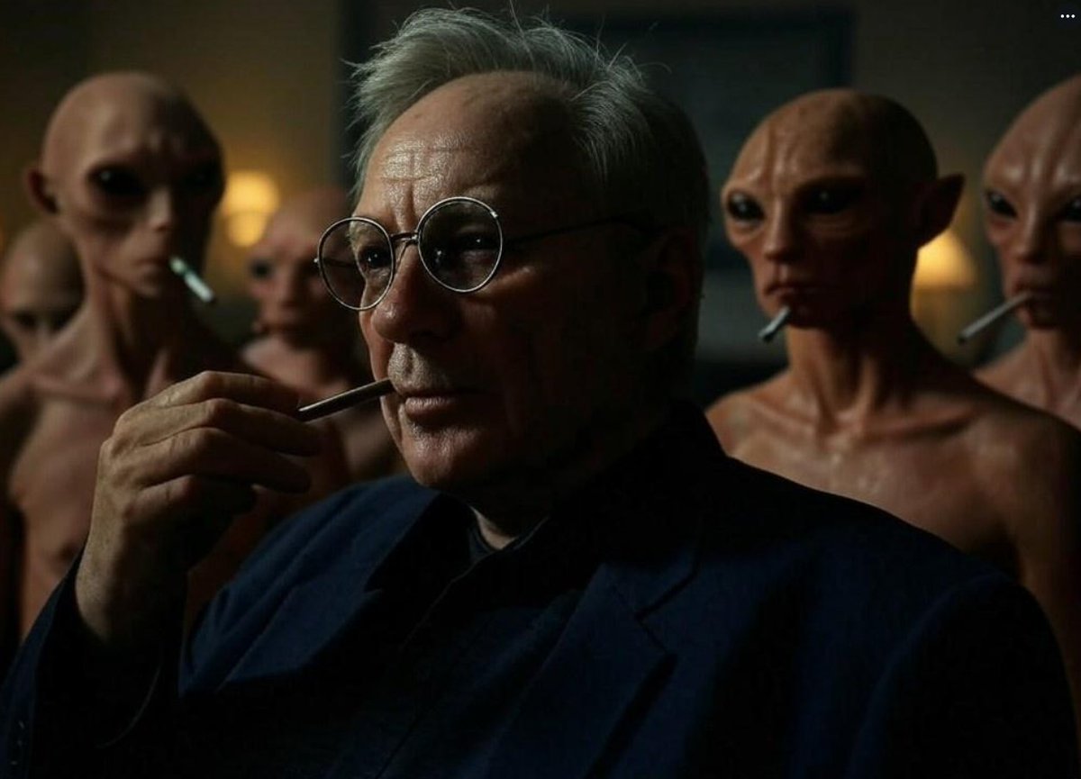 TheNewJerseys's tweet image. whitley strieber smoking cigs with telepathic autistic alien human hybrids