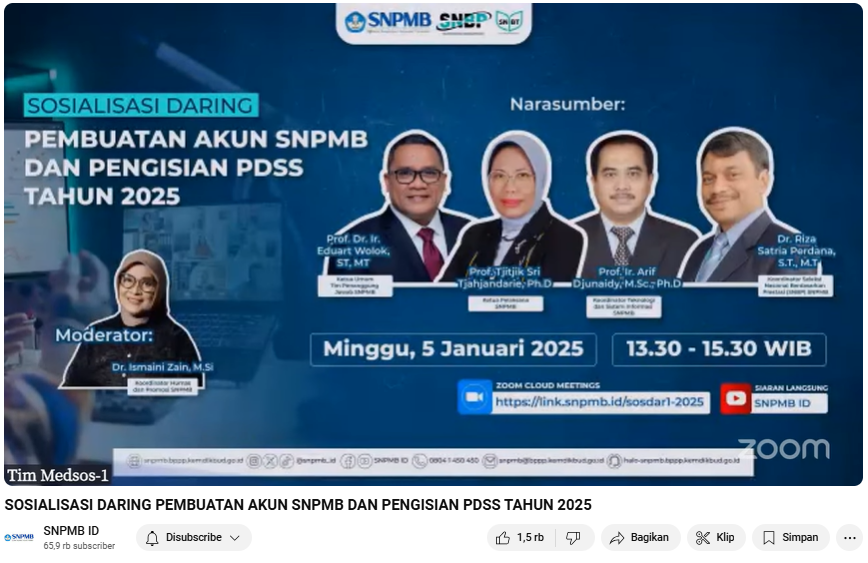 Live SNPMB Pembuatan Akun SNPMB dan Pengisian PDSS Tahun 2025

Hal-hal penting akan admin catet di sini, bisa di save/RT dulu yah...

A thread