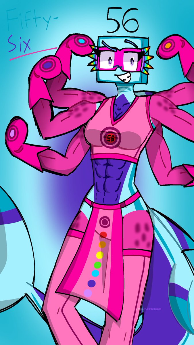 Real55fan01's tweet image. Design: @/ElementaryGirl1
🌈 🐙🦈Anthro! Numberblock 56🦈🐙🌈

#learningblocks #numberblocks #anthro #numberblocksanthro #Fiftysix #superrectangle #octopus #superhero #hero #shark #rainbow