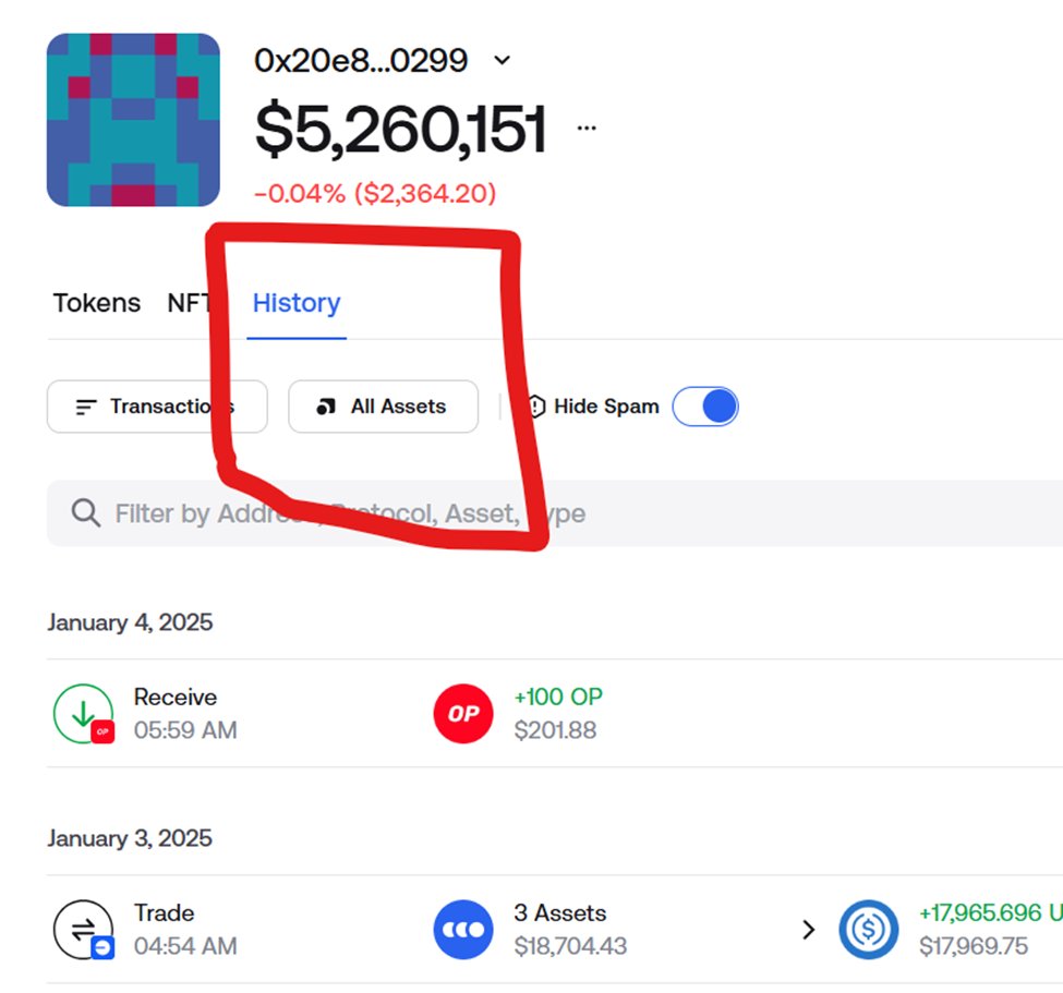 mrchaubentre's tweet photo. Share tiếp cho ae một tool theo dõi ví smart money hệ #ETH và #BASE mình hay dùng để chiến kèo AI AGENT trong thời gian vừa qua.

Đầu tiên ae vào : Zerion.

Sau đó click vào mục Track Portfolio.

Tặng luôn cho ae ví chuyên đánh AI AGENT mà mình theo dõi.

0x20e85118f45e08a2ddb9540ca30e703eee150299

Thằng này nó đánh 148K lên 5,2M trong vòng có 2 tháng.

Lịch sữ của nó thì cũng bình thường thôi kkk, X34 với $AIXBT , X30 với $SAINT và X24 với $VADER .

Ae dán ví thằng này vào mục search, sau đó kéo xuống phần Performance xem độ uy tín của cái ví mà ae muốn theo.

Mình thì hay lọc mấy thằng min x5 TK để tham khảo đánh theo.

Ae kéo xuống phần Assets để tham khảo xem nó đang ôm con gì, volume to hay không.

Phần quan trọng nhất ae bấm vào mục History.

Tại đây ae sẽ xem được nó mua con gì, volume bao nhiêu, mua lúc nào để xác định được entry của nó.

Như trong ảnh thì nó mua mấy con AI AGENT toàn entry ở đáy xã hôi.

Nếu ae muốn theo dõi ví đó thì bấm vào Add Wallet, tool nó tự động lưu lại cho ae.

Nếu thấy hay ae cho mình 1 tym và retweet nhé.

#base #AiAgents