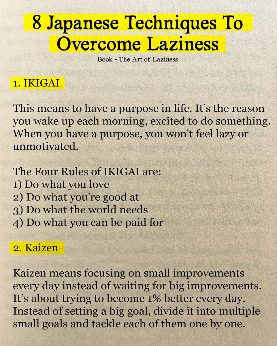 8 Japanese Techniques To Overcome Laziness... 

1-2.