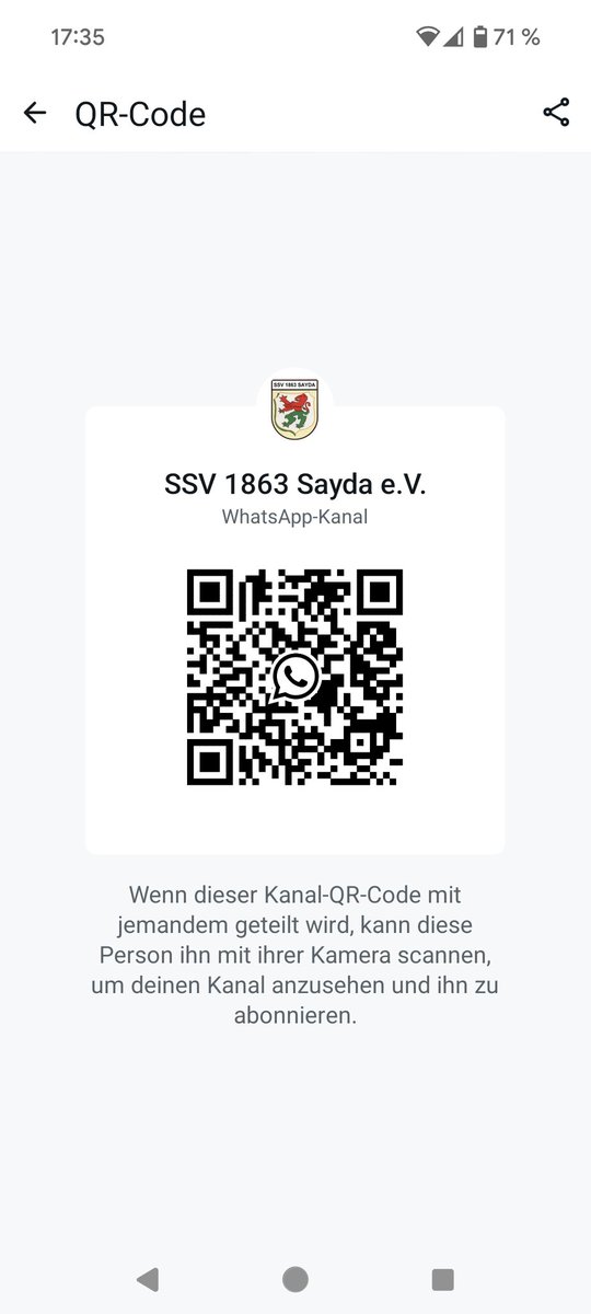 SSVFussball's tweet photo. Unser neuer WhatsApp-Kanal ist online! Schaut vorbei und erfahrt dort die schnellsten Infos zum Geschehen beim SSV 1863 Sayda e.V. https://t.co/dZrCXD3Tyz
