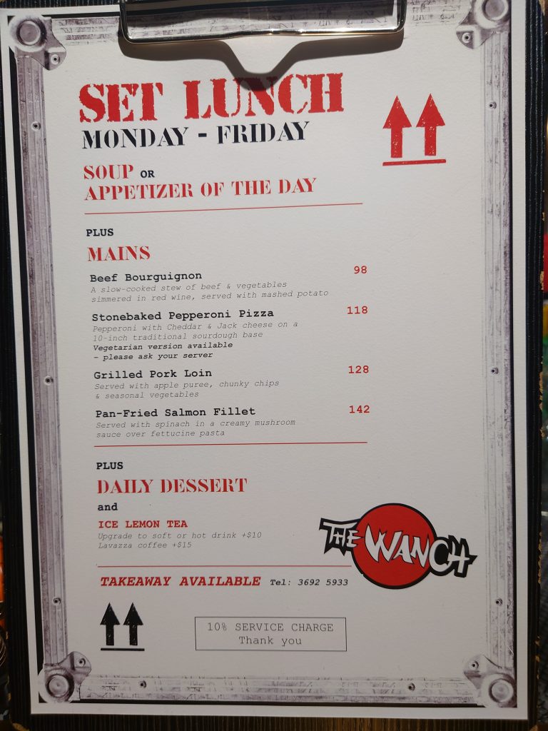 Mon Jan 06, 11:30: Wanch Set Lunch Menu Jan 6th thru 10th 11:30am till 3pm Daily: The Wanch is serving up a hot homemade lunch menu is a relaxing atmosphere. Start off your mean with a homemade soup or salad. Then you have… dlvr.it/TH9nFb #HK #HKLiveMusic #HKnightlife