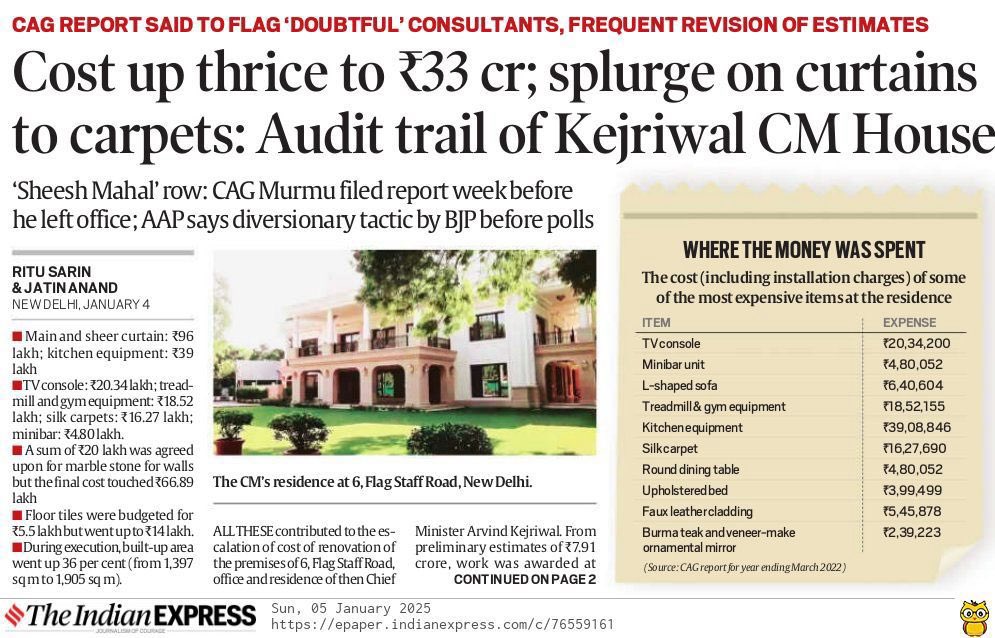 शराब घोटालेबाज ने अपने सीश महल में 4 लाख 80 हजार का मिनी बार, 20 लाख का टीवी स्टैंड, 1 करोड़ के पर्दे, और 33 करोड़ की अलग-अलग चीजें लगवायी 

वाह, क्या बात है!

यही है “आम आदमी” और यही है दिल्ली मॉडल