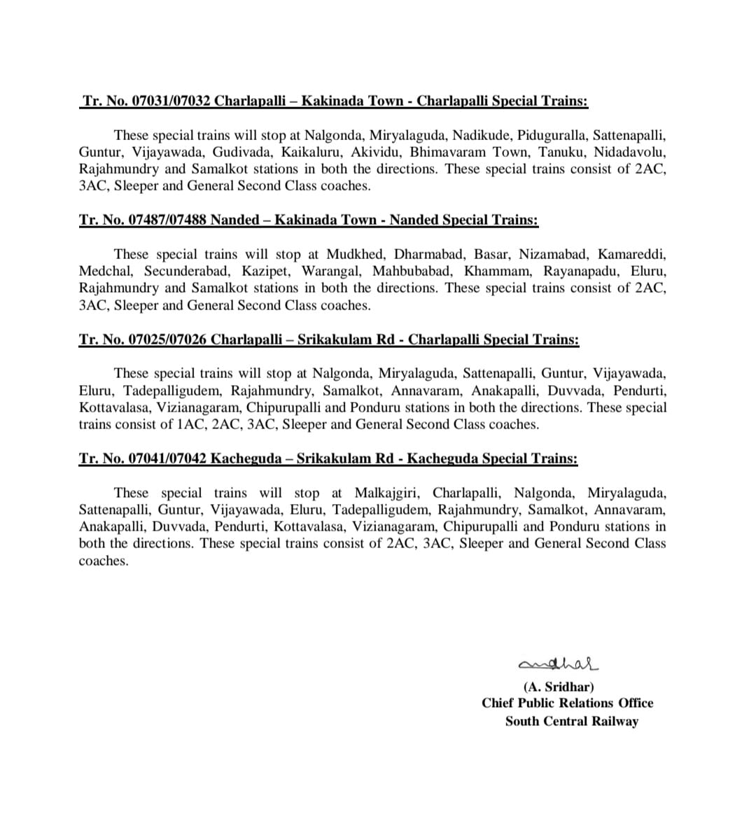 South Central Railway tweet media