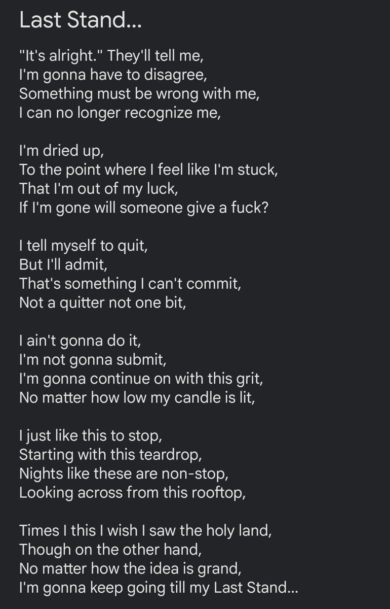 That_One_Guy124's tweet photo. I ain't giving in...

#mentalhealth #poem #poetrylovers #Motivation #NotGivingIn https://t.co/rtgNng9U43
