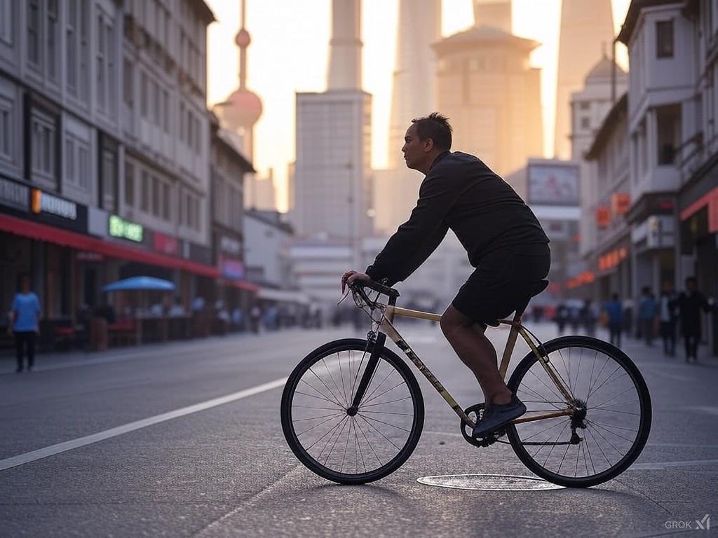 asked Grok to generate “cycling in Shanghai”