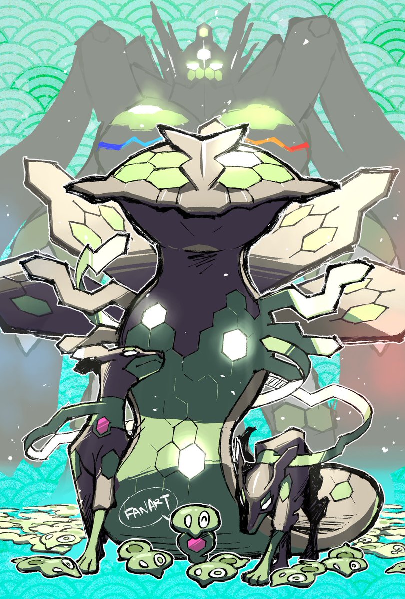 「ジガルデ年賀状のタイムラプス #ポケモンイラスト #pokemonfanart 」|火種/hidaneのイラスト