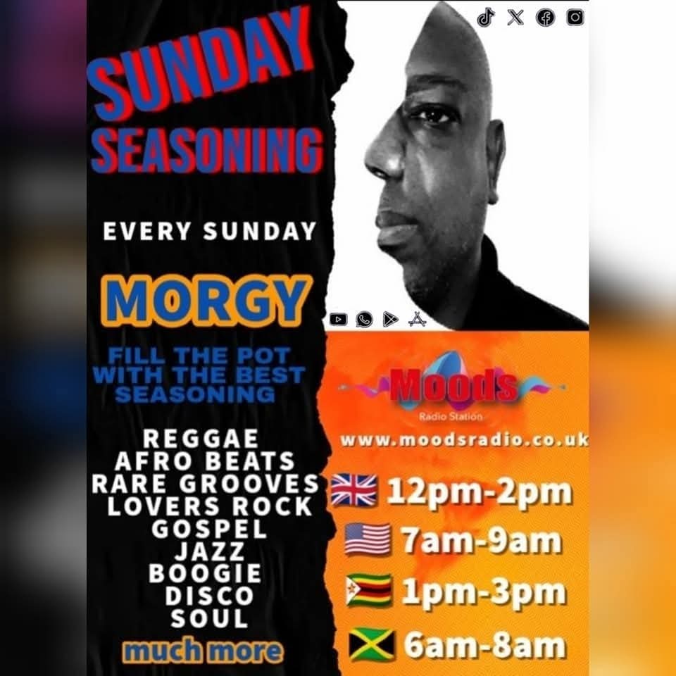 MoodsRadioUK's tweet photo. Next.. 12pm-2pm 🇬🇧

DJ Morgy 
Sunday Seasoning

#DjMorgy #Morgy #MoodsRadioUK #OnlineRadioStation #Music #Online #Radio #TuneIn #OnlineRadio #SundayVibes #SundayMotivation #community #SundayFunday #sundayvibe #Reggae #reggaemusic #GoodVibes https://t.co/7h1xACdGoj