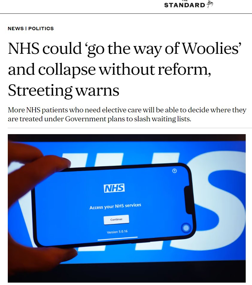 Wes Streeting threatening that the NHS will go bust if his “reforms” (outsourcing) are not accepted
The NHS is not a private company and can’t go bust, so he’s basically threatening to abolish it if he can’t open it up for private health corporate vultures

Also, "choice" ...
1/2
