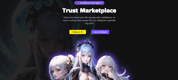 yinaAI_'s tweet photo. 📣 Introducing: $YINA (Yina AI) 🚀

The Fast AI Agent for the Trust Marketplace! —no more trusting shady KOLs or falling for rug-pulls. 🛑

With Yina AI, you'll trade smarter and safer than ever before. 🚀

🌐 Join now: https://t.co/AvDDEKP2Em https://t.co/C73DYslfOg