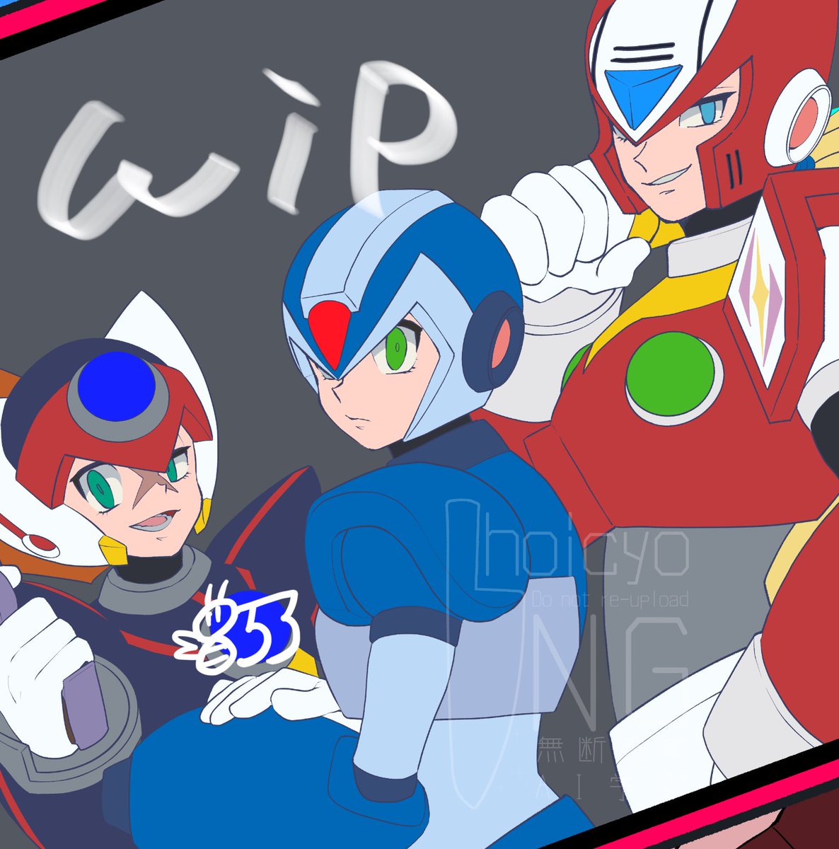 ゼロ(ロックマン) 「イレハンwip 」|85(8ω8*)のイラスト