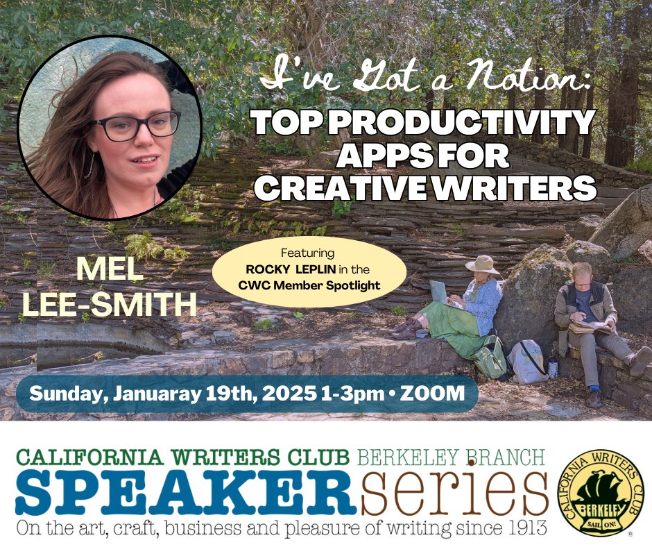 To start the new year, we are excited to host Mel Lee-Smith, a Notion consultant and a creative writer whose flexible systems help writers create smooth work flows. Ticket attendees will receive a Zoom link before the meeting. BUY YOUR TICKET NOW!
bit.ly/cwcspeakerseri…
