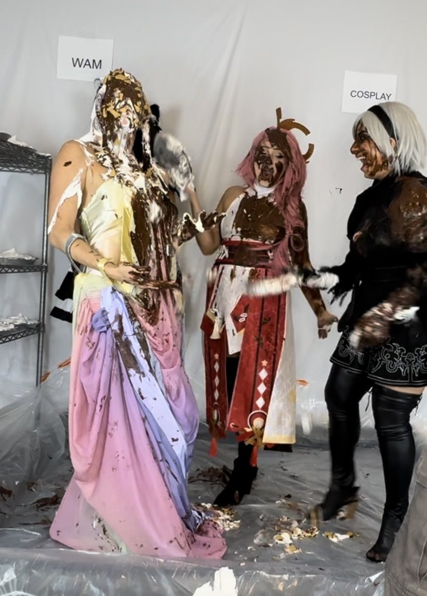 Jayce_HouseofM's tweet photo. I got WAMMER OF THE DAY! Check out my latest video, for the release price of 11.50! Will go up to regular price tomorrow evening! 4 girls in EXPENSIVE #cosplay get into a #piefight #pies and #chocolate #gunge #splosh ! Then? #rippedclothing and us #nude and #fullycovered in #mess https://t.co/5XvqgwH5or