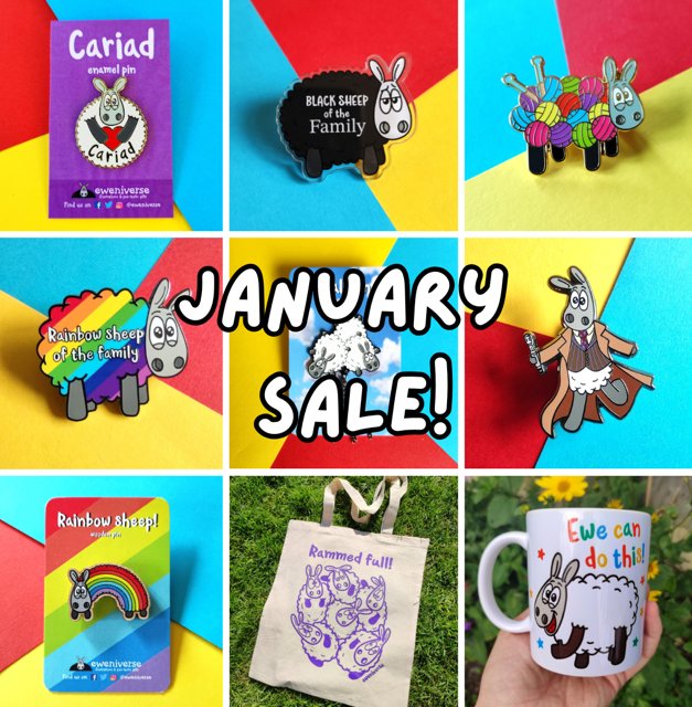 eweniverse's tweet photo. Good afternoon #WelshCraftHour
My January sale at https://t.co/H7opYEUhxb ends on the 8th. Lots reduced by 25% with free postage. Baaargainous! 😄🐑🏴󠁧󠁢󠁷󠁬󠁳󠁿
#shopsmall #shopindie #sheepshop https://t.co/SBM2QTlP3j