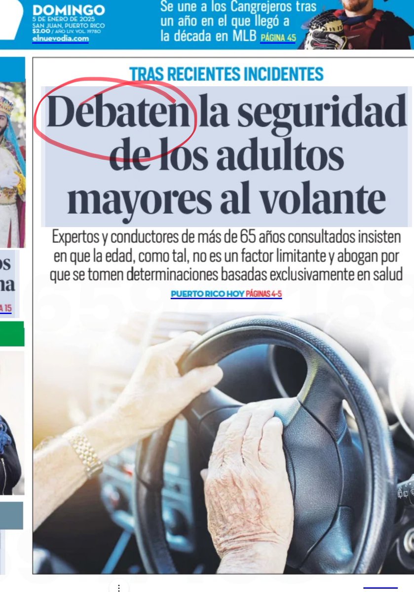 DAVILACOLON's tweet photo. Ahora en END/GFR le quieren quitar derecho a conducir a mayores de 65 años🚙🪪Otra patraña más de la prensa para castigar a los viejos que los derrotaron🗳️La portada es falsa. No existe “debate” alguno. Ningún político o funcionario lo ha propuesto. En segundo lugar, el 90% de las fatalidades de tránsito 🚗💥son causadas por conductores entre los 18-64 años y no por los mayores de 65 que son el 30% de la población conductora. Esto es un pujo separatista para continuar jodiendo a los viejos que los derrotaron. GFR desvergonzados‼️