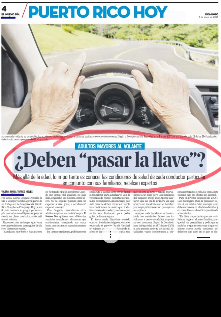 DAVILACOLON's tweet photo. Ahora en END/GFR le quieren quitar derecho a conducir a mayores de 65 años🚙🪪Otra patraña más de la prensa para castigar a los viejos que los derrotaron🗳️La portada es falsa. No existe “debate” alguno. Ningún político o funcionario lo ha propuesto. En segundo lugar, el 90% de las fatalidades de tránsito 🚗💥son causadas por conductores entre los 18-64 años y no por los mayores de 65 que son el 30% de la población conductora. Esto es un pujo separatista para continuar jodiendo a los viejos que los derrotaron. GFR desvergonzados‼️