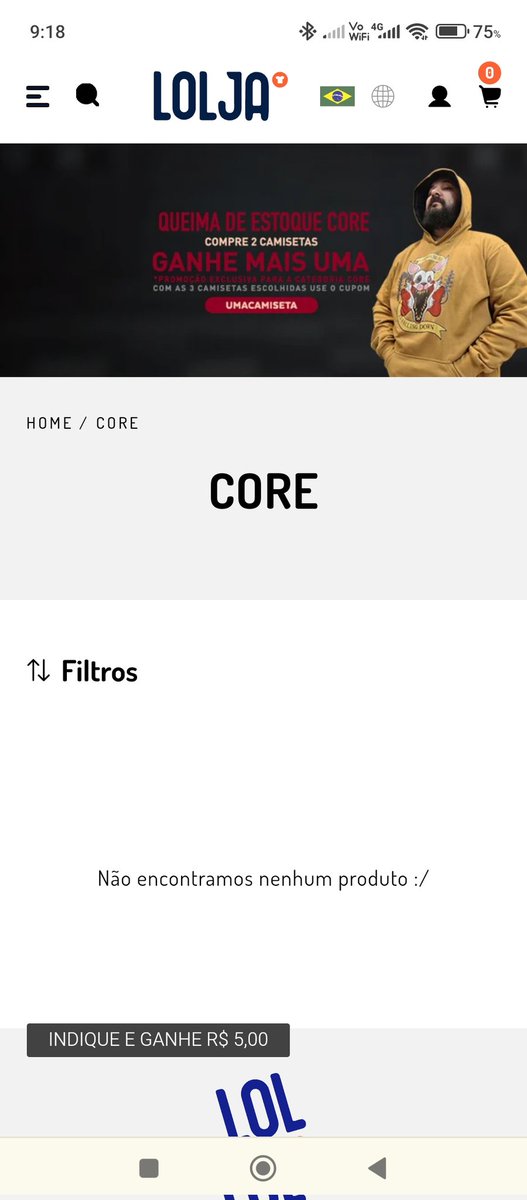 Vish_aAri's tweet photo. @Core__Core core seus produtos não aparecem no site da @uselolja 🥲. Desde ontem tento e nao consigo comprar nada. https://t.co/dQekWmn8cu