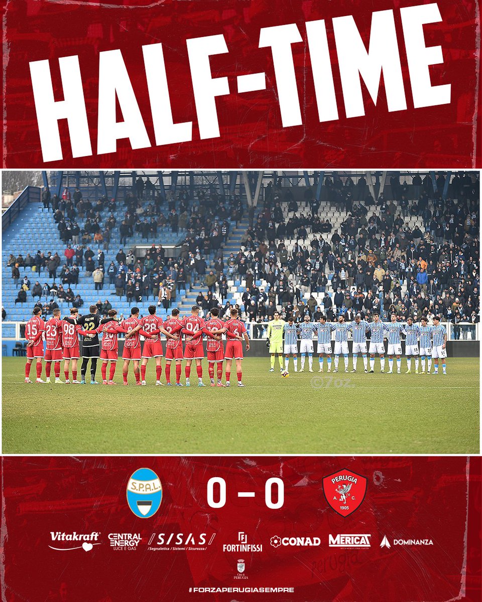 ACPerugiaCalcio's tweet photo. ⌛️| 𝐇𝐀𝐋𝐅 𝐓𝐈𝐌𝐄
Reti bianche al “Mazza”
FORZA GRIFO! 💪⚪️🔴
#forzaperugiasempre @seriecofficial #SPAPER #SpalPerugia https://t.co/kuLmKGEHkJ