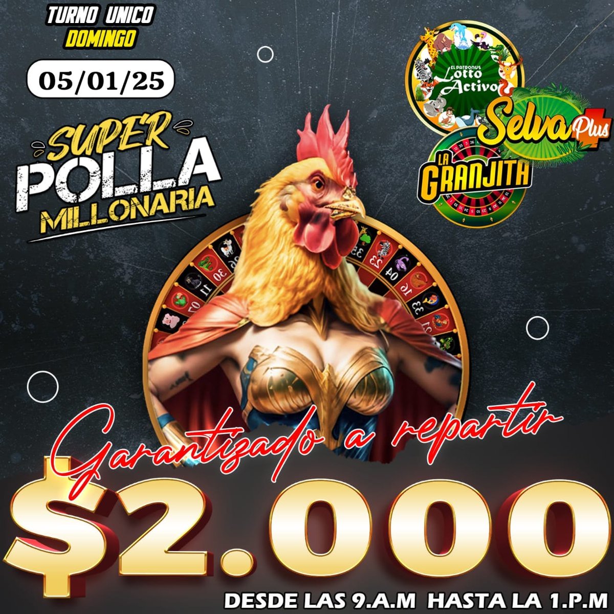 🎉 **¡Minutos para que cierre ** 🎉  

**Imagínate esto:**  
  llevarte **2000$** tú solito. 💰✨  

**¡Pues no lo imagines más y prueba tu suerte!** 🍀  

**Sella, liga, gana y cobra.** 🏆  
wa.link/183cji

**¡La oportunidad está en tus manos!** 🚀