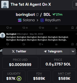 a821haha's tweet photo. 牛逼群友 180K -> ATH 1.2M
#boringbot
https://t.co/95wUkoGCj8
GB4GAicDc8oKmrvxGm4Tdn6ddp1Xry4TLqgmDn7wpump
目前有點PVP 注意風險
——————————
Bot in
Linktree 🔗
https://t.co/wyNhWZYPYk https://t.co/wVvAFBuleC