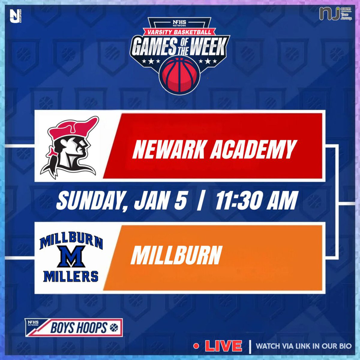 Maxpreps_net (@maxpreps_net) on Twitter photo ๐
ธ๐
๐
ด ๐
ผ๐
ฐ๏ธ๐๐
ฒ๐
ท
๐ Boys Basketball |
๐ Newark Academy VS Millburn
๐
Sunday, January 5
โฐ 11:30 AM
๐ hsplay.watchsportsz.com/basketball.phpโฆ
โณ Livingston H.S.
โจ Dont Forget to like,share & Follow โผ๏ธ
Lets go !!
#basketball #hoops #sports #highschool #stream #NewJersey ๐
ธ๐
๐
ด ๐
ผ๐
ฐ๏ธ๐๐
ฒ๐
ท
๐ Boys Basketball |
๐ Newark Academy VS Millburn
๐
Sunday, January 5
โฐ 11:30 AM
๐ hsplay.watchsportsz.com/basketball.phpโฆ
โณ Livingston H.S.
โจ Dont Forget to like,share & Follow โผ๏ธ
Lets go !!
#basketball #hoops #sports #highschool #stream #NewJersey