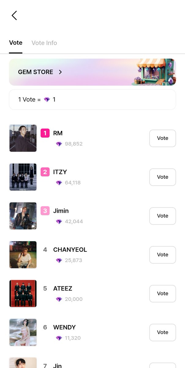 YEAR END VOTING 2024

HMA-GLOBAL ARTIST 2ND RND

🚨MASS VOTING AFRICA!

#MIDZY Pls focus all your votes in Africa both for Whosfan and BIGC app. Let's work harder Midzys we are so behind to this voting.

Drop all and keep collecting again.

GOAL: RANK 1

Tutorials ⬇️

#ITZY