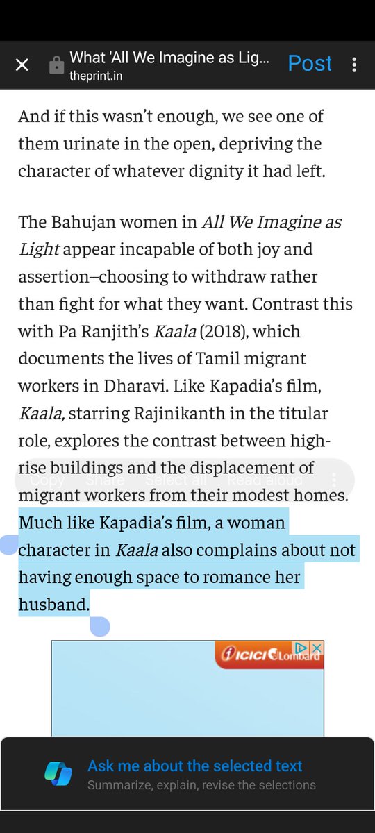 idesofavril's tweet photo. Read R@jesh R@jamani's AWIAL review and he cannot make up his mind on bedroom space. I h@te this so much. Just saying I'd like the movie more if it was based on a diff character in a diffly portrayed city doing diff things, bro watch a different movie. https://t.co/AkaK2Inii3
