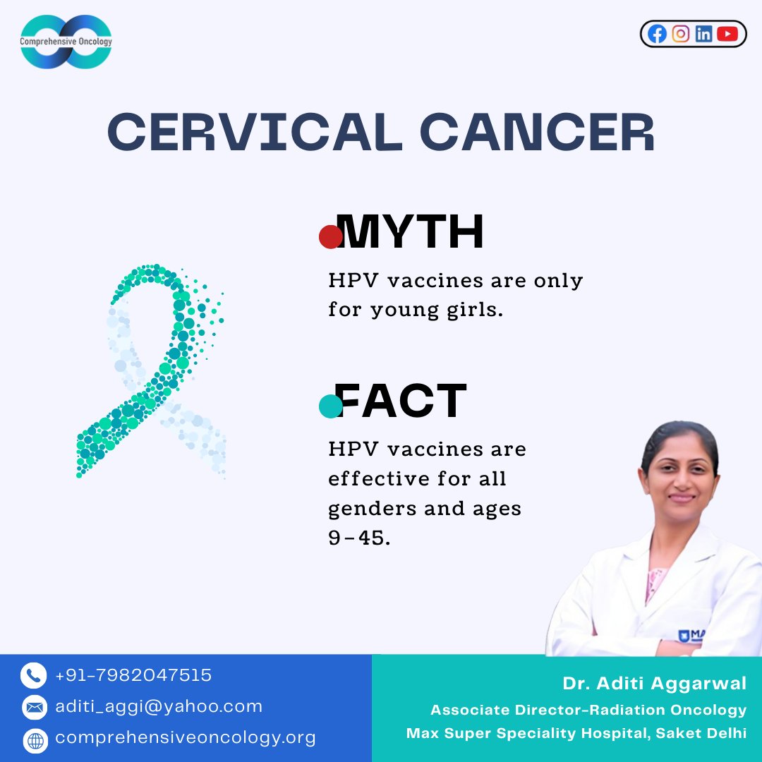 CompOncology's tweet photo. Cervical cancer is surrounded by myths, but awareness and the right facts can save lives. Let’s empower women to protect their health by breaking the stigma and encouraging regular screenings.

#CervicalCancerAwareness #BreakTheMyths #WomensHealthMatters #HPVPrevention https://t.co/6UE5jz3e9X