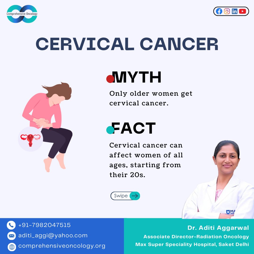 CompOncology's tweet photo. Cervical cancer is surrounded by myths, but awareness and the right facts can save lives. Let’s empower women to protect their health by breaking the stigma and encouraging regular screenings.

#CervicalCancerAwareness #BreakTheMyths #WomensHealthMatters #HPVPrevention https://t.co/6UE5jz3e9X
