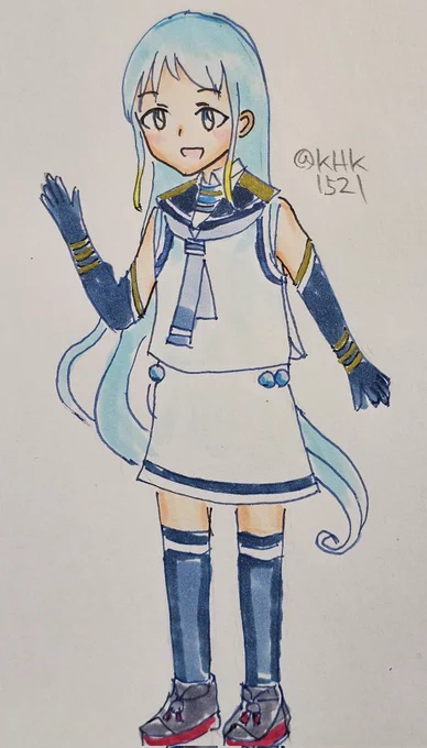 五月雨ちゃん「遊撃隊です」#艦これ版真剣お絵描き60分一本勝負_20250105 