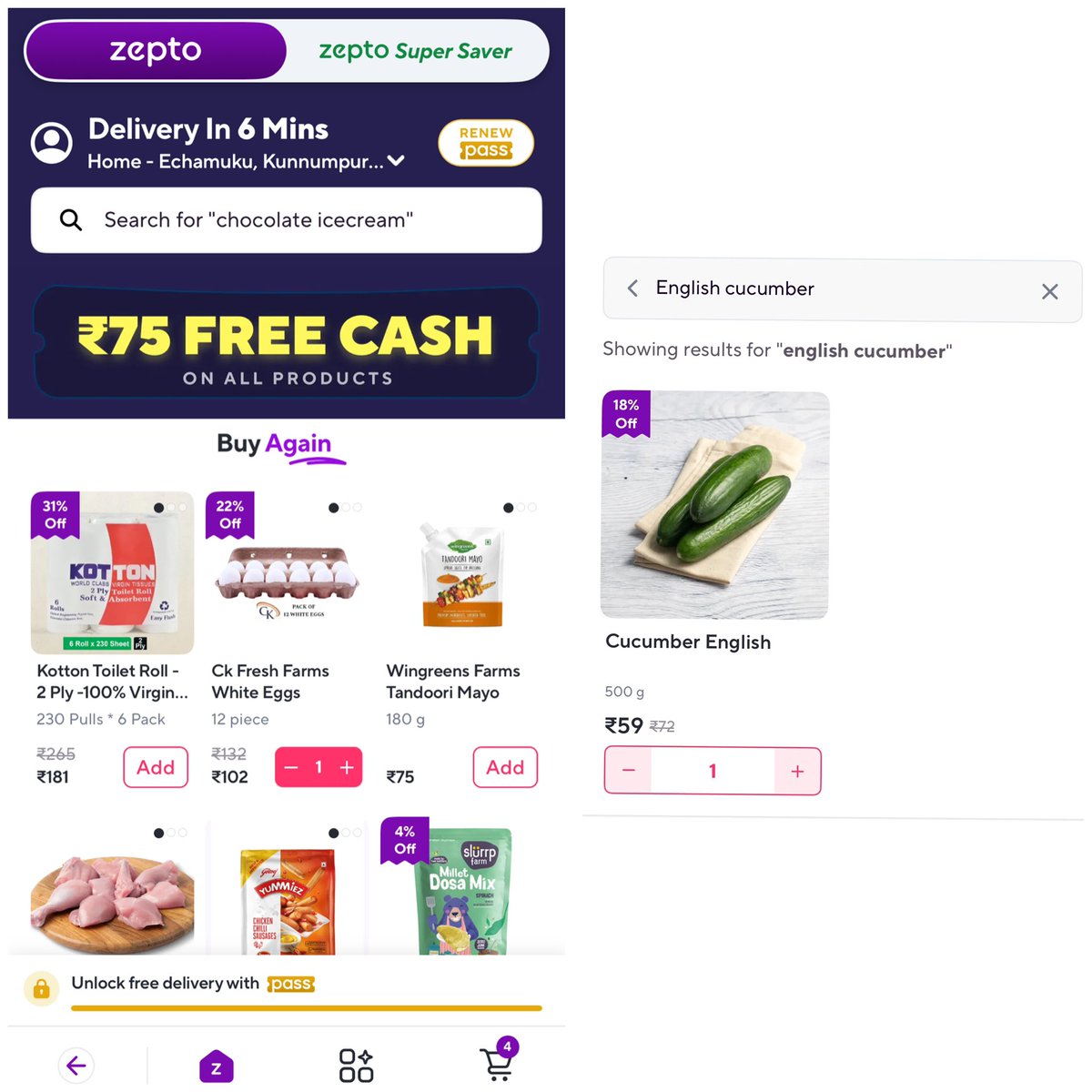rineshpk's tweet photo. @ZeptoNow ‘s “free cash” offer appears to be a gimmick. While they offer “free cash,” they increase the prices of products, effectively nullifying the benefit. In the end, you may end up paying the same amount—or even more—than you would without the offer. #zepto #offer https://t.co/7ssbICpmS9