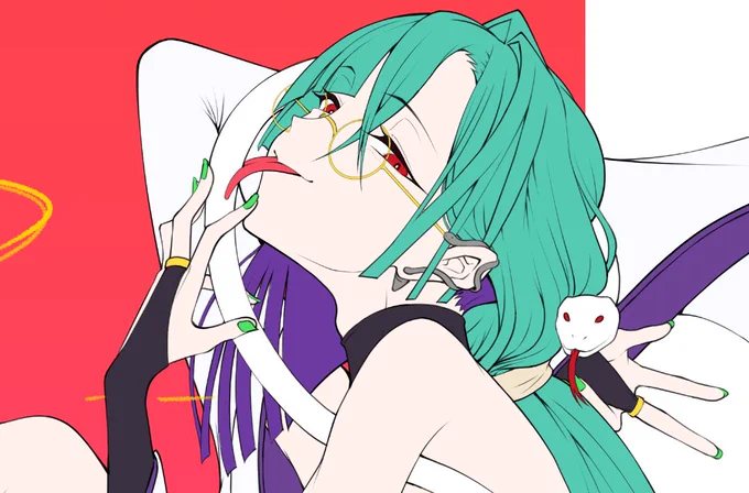 (WIP)謹賀新年絵制作中今月半ばまでには完成させたい所色彩構成全然わからん…オリジナルキャラ描くの難しすぎる… 